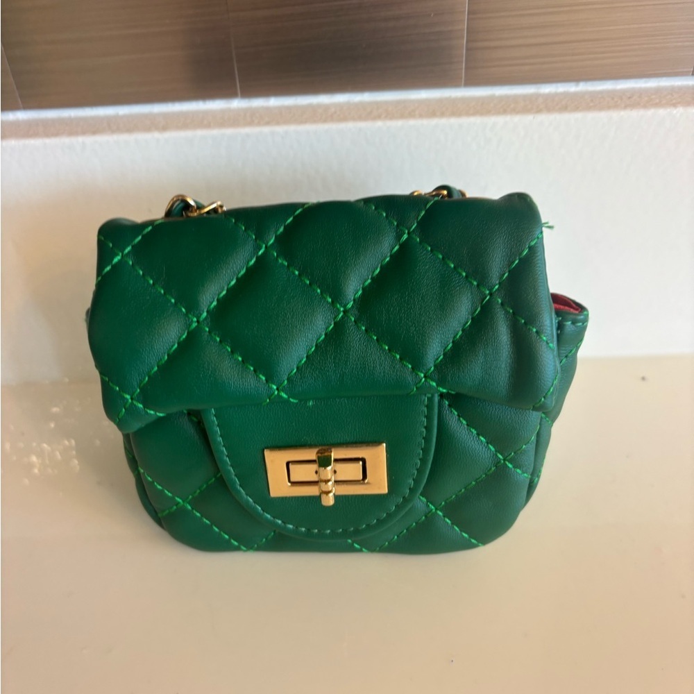 Green Quilted Women's Mini Bag